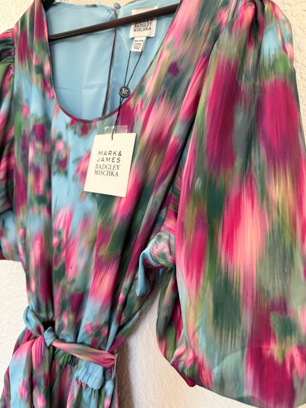 Badgley Mischka Macie Belted Midi Dress |  Cottagecore | NWT - Picture 5 of 14